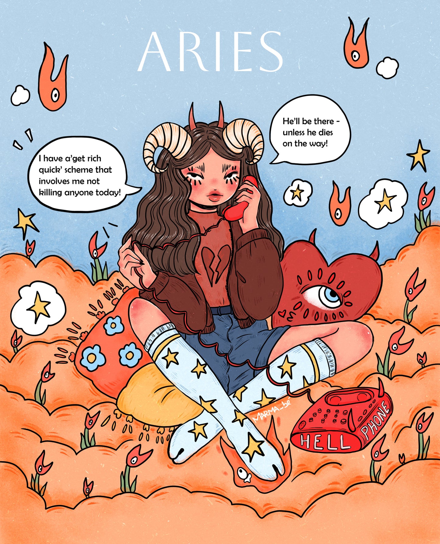 Aries Goodies - Notebook + Print + Sticker