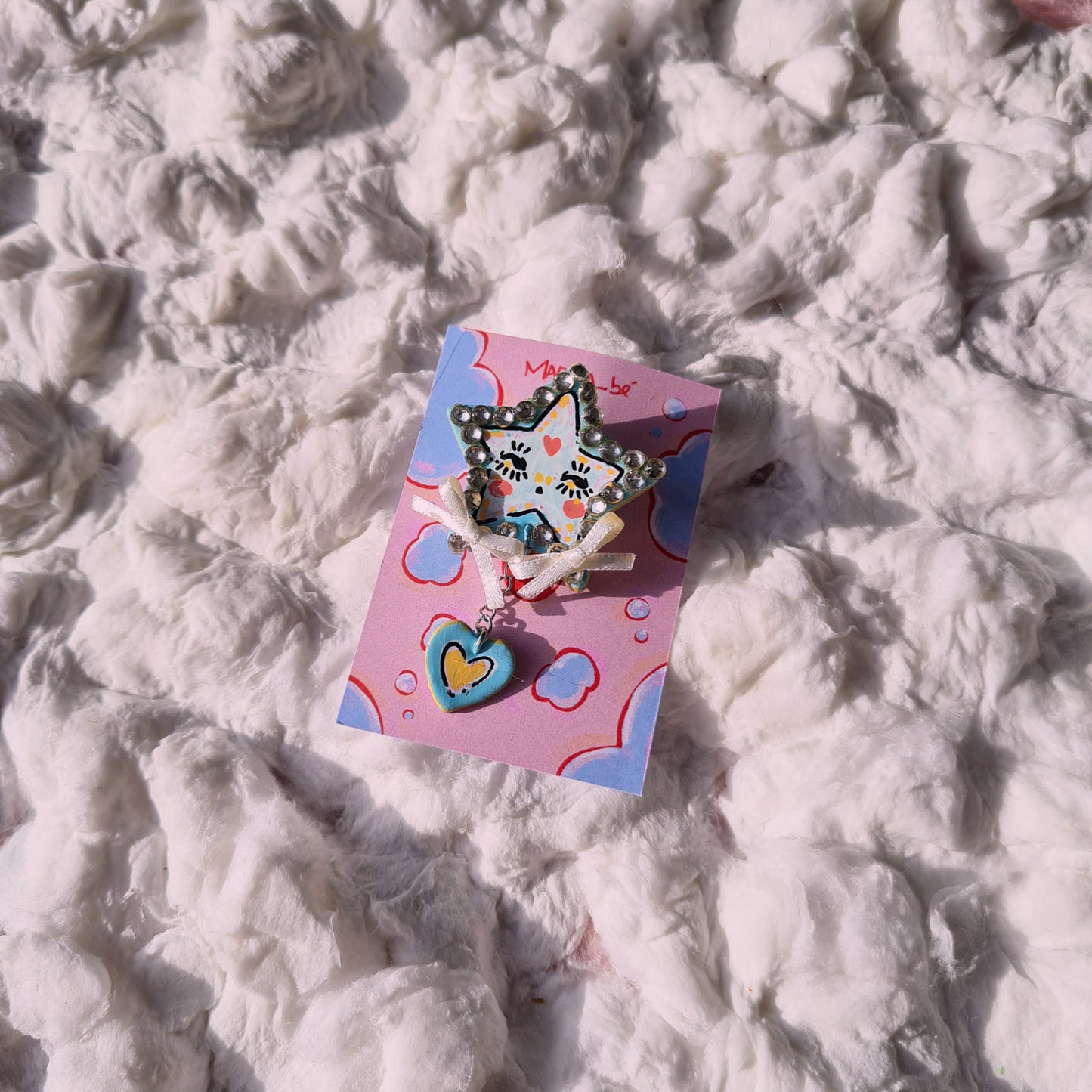 Heart and Star handmade pins