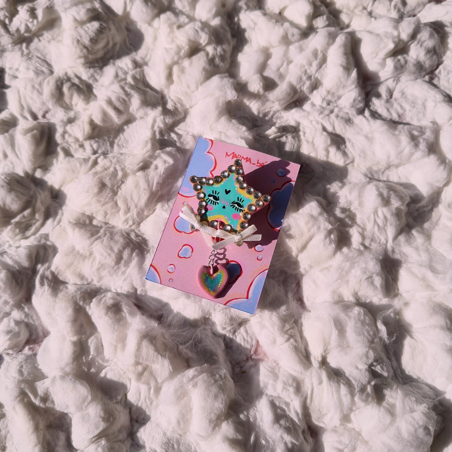 Heart and Star handmade pins