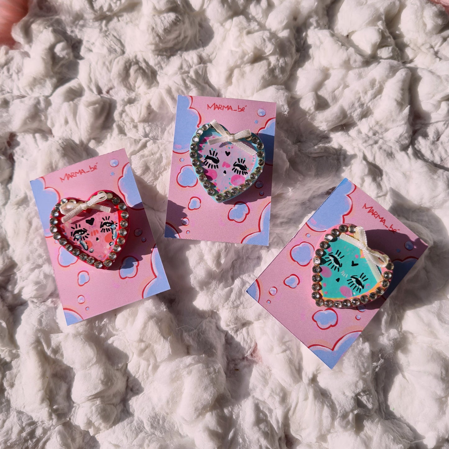 Heart and Star handmade pins