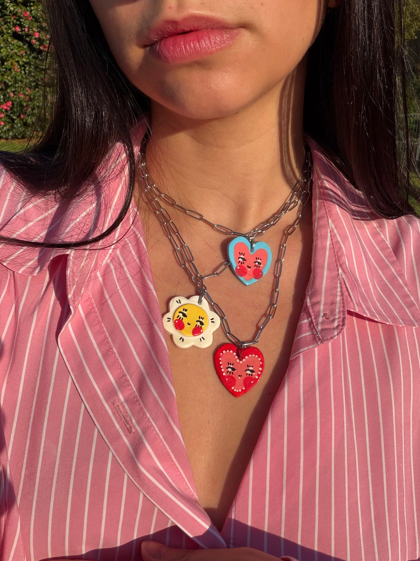 Necklaces Heart, Star and Flower - Handmade